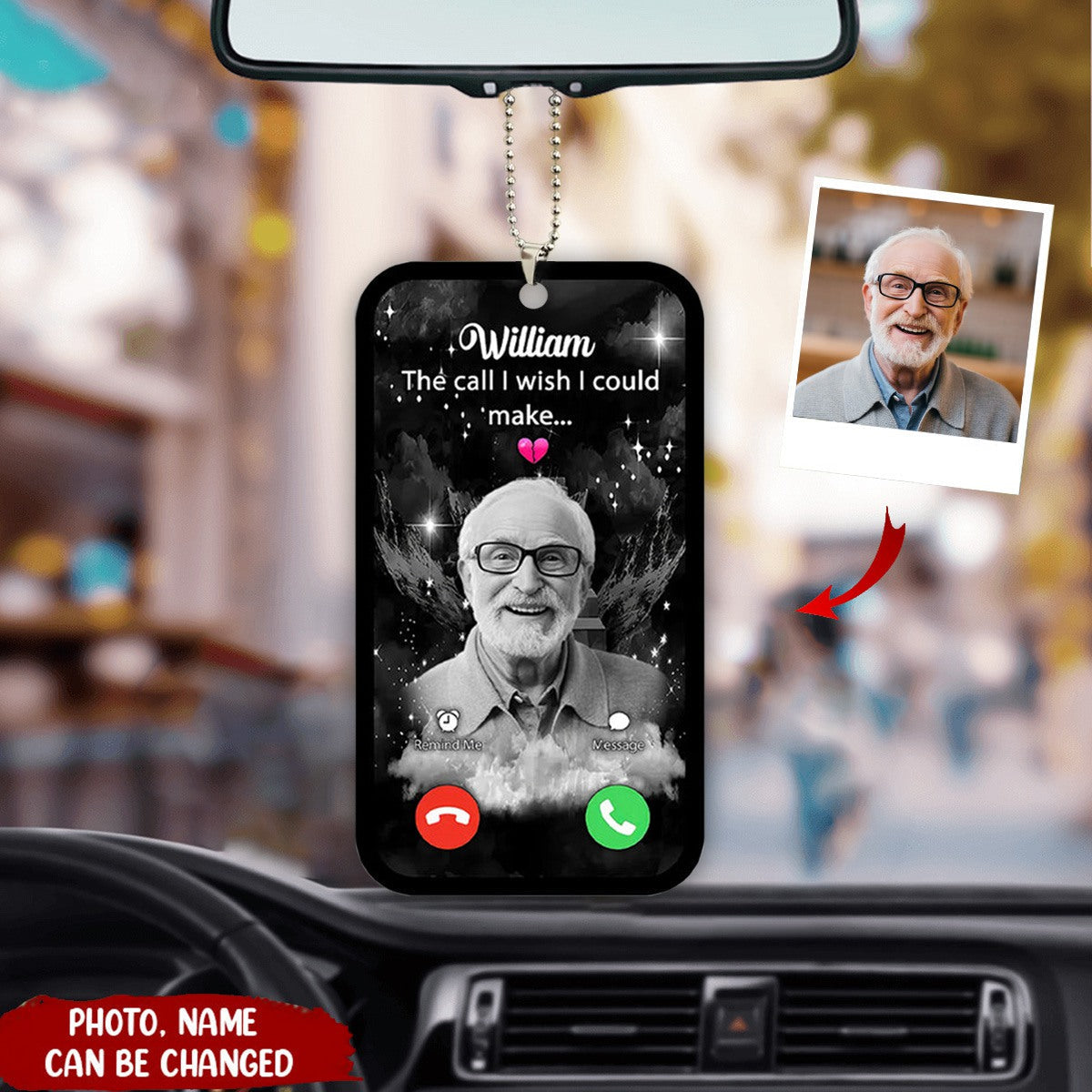The Call I Wish I Could Make Custom Photo Memorial Personalized Car Ornament