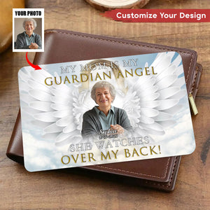 Personalized Stainless Steel Memorial Dad Mom Wallet Card, Gift For Loss Of Loved One
