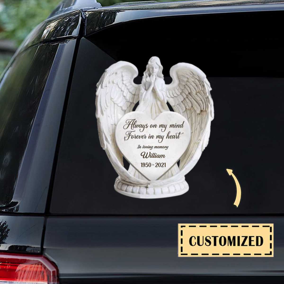 Always On My Mind Angel Personalized Decal
