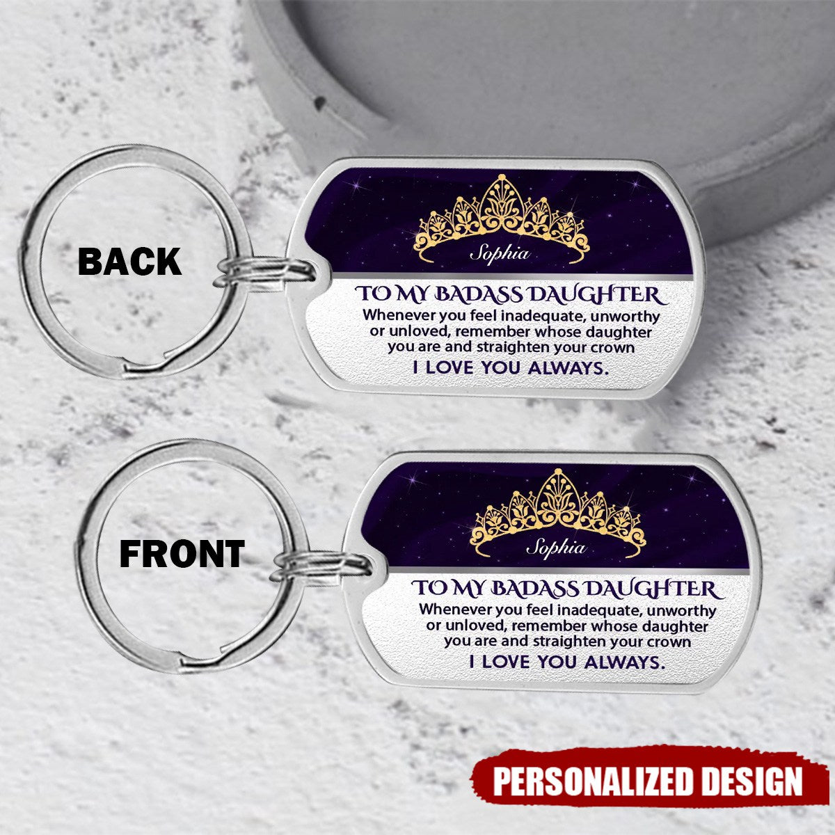 Personalized To My Daughter Stainless Steel Keychain - Gift Idea To Daughter/ Birthday - I Love You Always