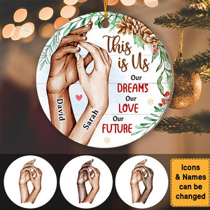 Christmas Gift For Couple This Is Us Love Hands Circle Ornament