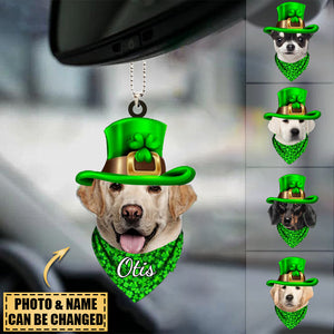 Personalized Lucky Scarf Ornament - Gift For Dog Lover - Custom Your Photo Car Hanging