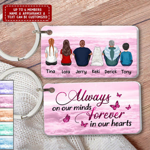 Always With You Sky Family Members Grandma Grandpa Dad Mom Kids Dogs Cats Memorial Personalized Acrylic Keychain