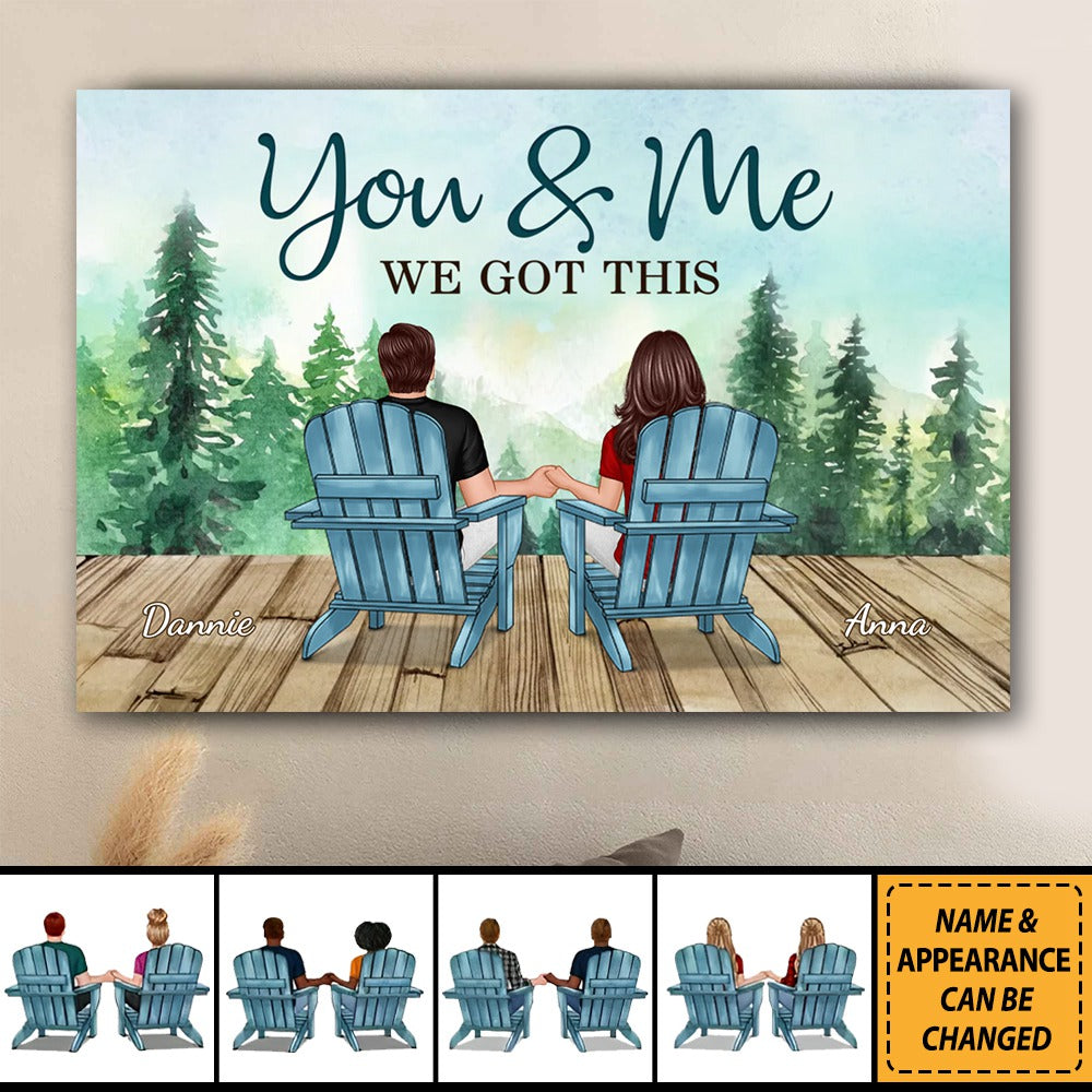 Forest Landscape Back View Couple You & Me We Got This Personalized Horizontal Poster
