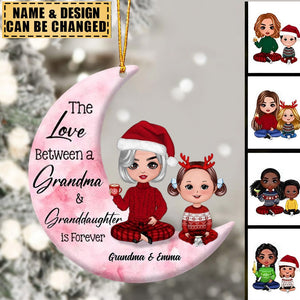 Grandma And Grand Daughter On The Moon Ornament