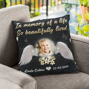 Angel Wings Flower When I Lost You - Personalized Photo Pillow