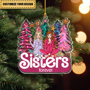 Christmas Tree Ornament - Personalized Acrylic Ornament - Best Friends Gifts - Sisters Forever