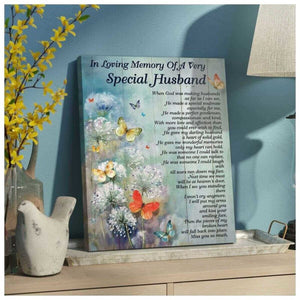 Sympathy Canvas Gift Special Husband Butterfly Wall Art Decor