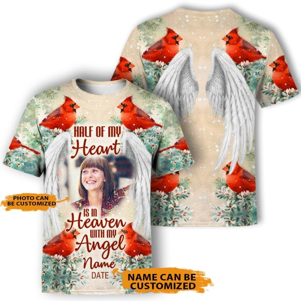 Personalized Cardinal For Loss Of A Loved One Memorial All Over Print T-shirt