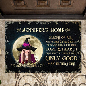 Custom Personalized Witch Doormat - Gift Idea For Halloween/Wiccan Decor/Pagan Decor - Jennifer's Home Check Ya Energy Before You Come In This Home