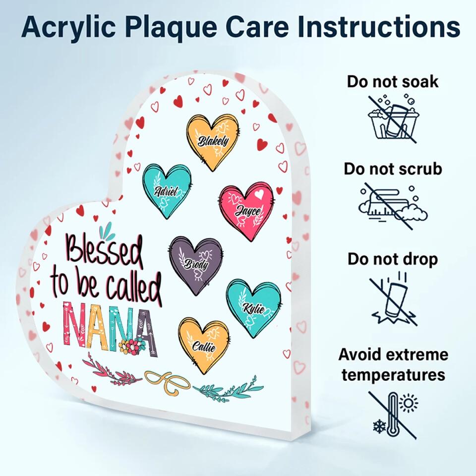 PERSONALIZED ACRYLIC PLAQUE - GIFT FOR GRANDMA - BLESSED TO BE CALLED NANA