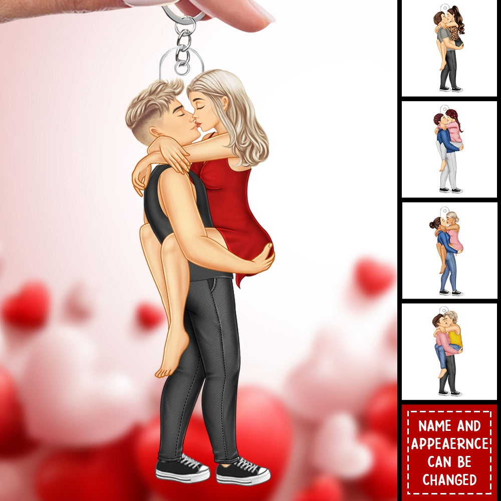 Couple Kissing - Gift For Couples - Personalized Keychain