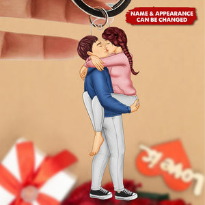Couple Kissing - Valentine's Day Gift For Couples - Personalized Keychain