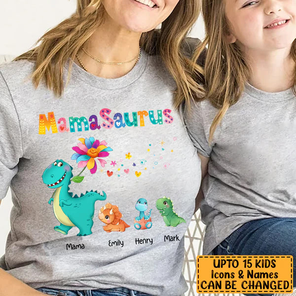 Personalized Grandmasaurus Colorful  Flower T Shirt