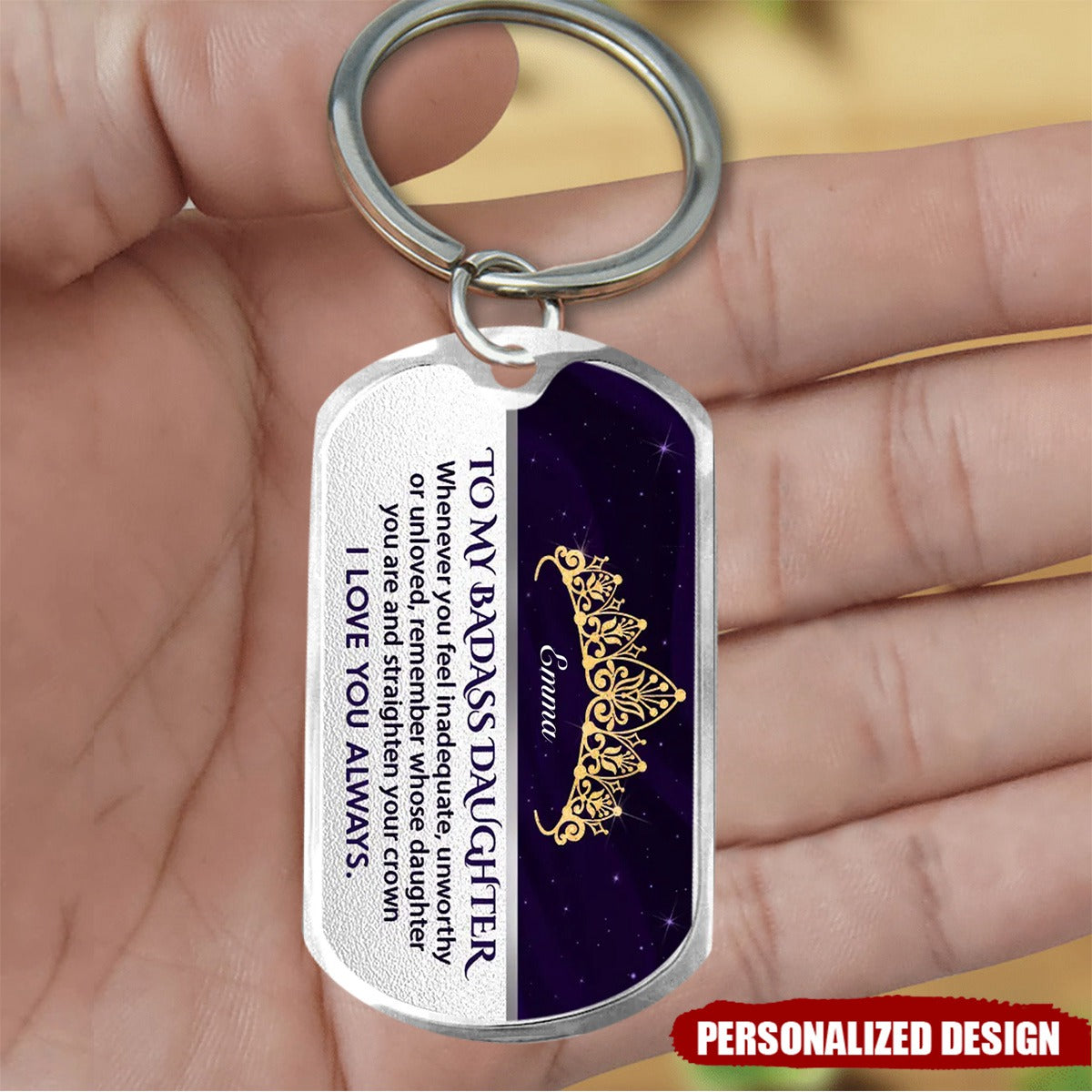 Personalized To My Daughter Stainless Steel Keychain - Gift Idea To Daughter/ Birthday - I Love You Always