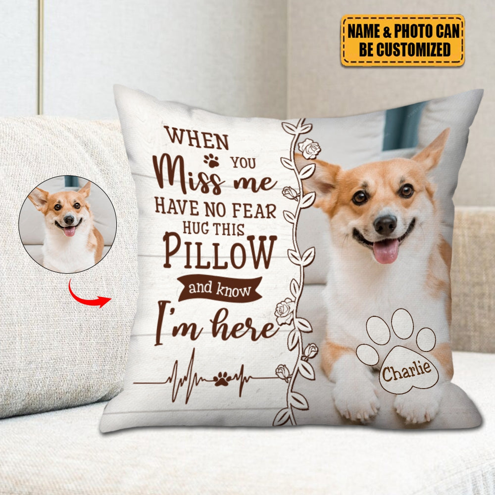 Heaven Dog Memorial Custom Photo Pillow