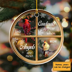 Memorial Cardinal Angels Are Near Circle Ornament
