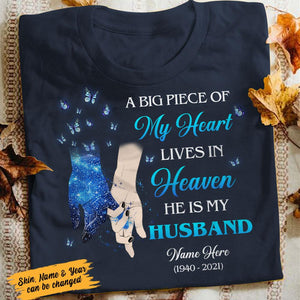 Personalized Couple Memorial My Heart In Heaven T Shirt