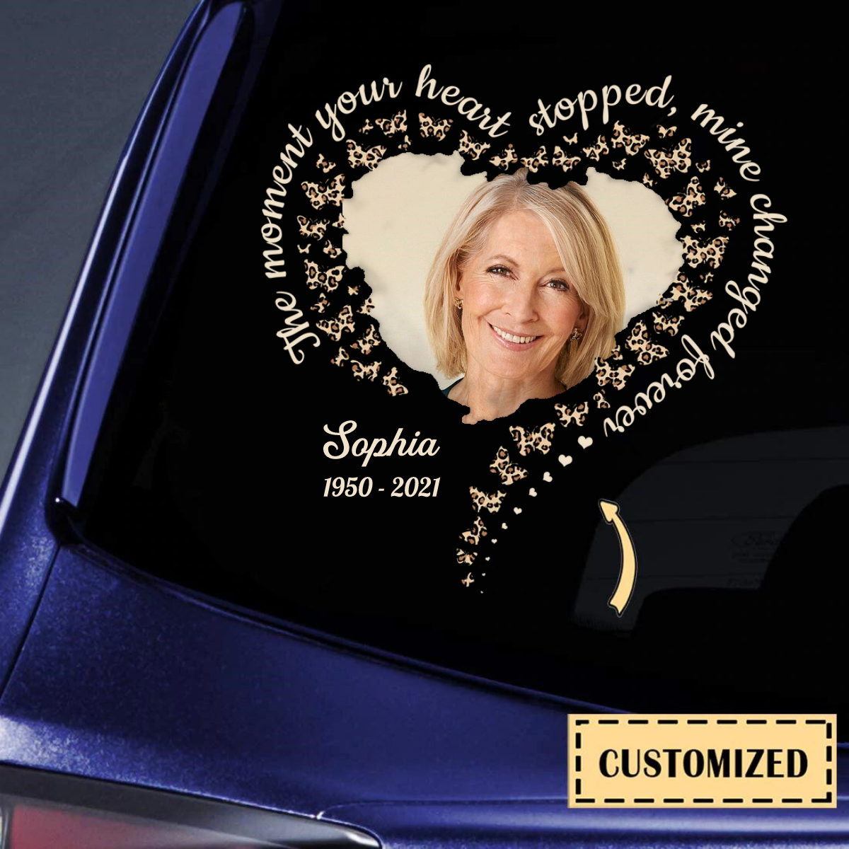 The Moment Your Heart Stopped Mine Changed Forever Personalized Memorial Decal
