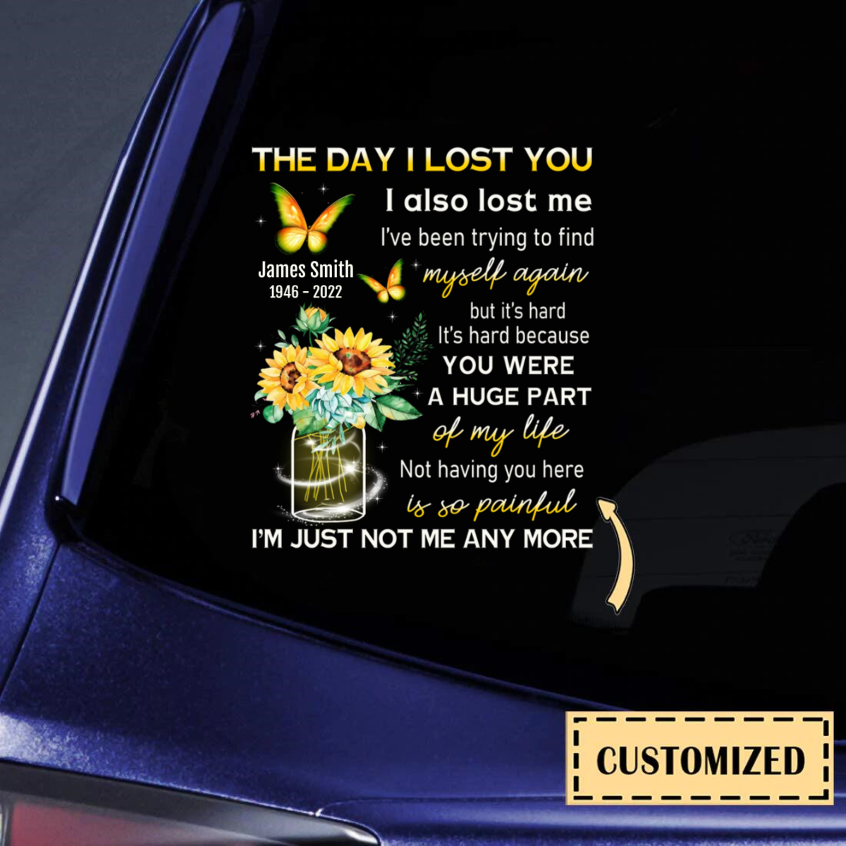 Personalized The Day I Lost You I Also Lost Me Decal