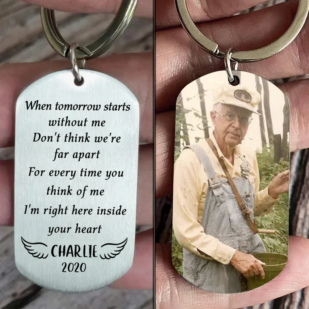 I'm Right Here Inside Your Heart - Upload Image, Personalized Keychain