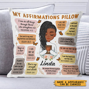 Christian Bible Verse Affirmations - Personalized Pillow