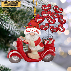 Nana Dwarf Riding A Motorbike With Balloon Kids Christmas Personalized Acrylic Ornament