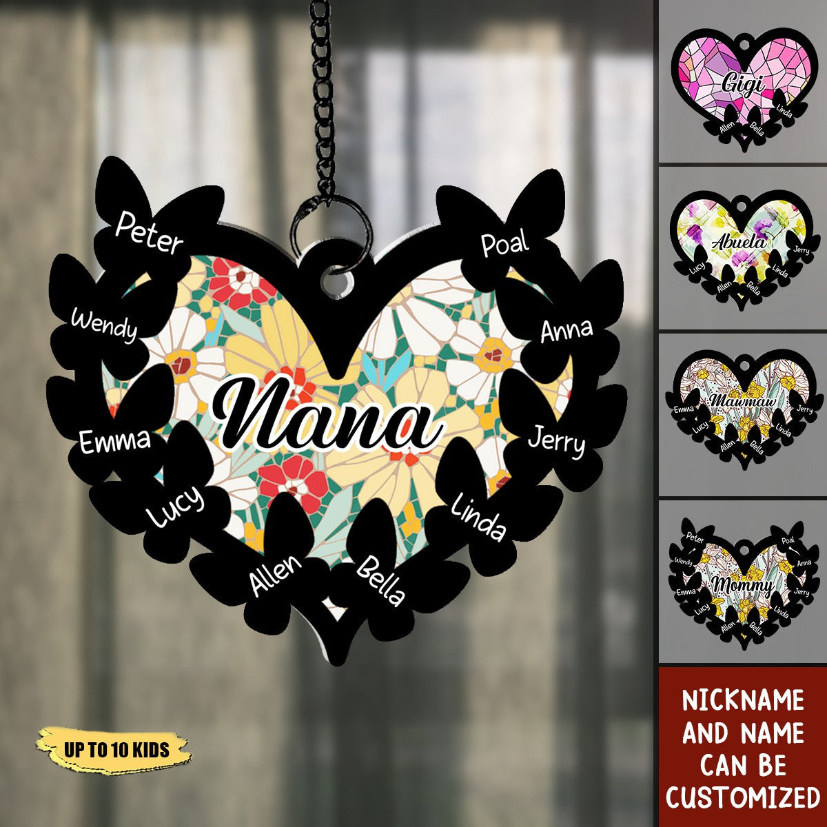 Butterfly Grandma - Personalized Window Hanging Suncatcher Ornament