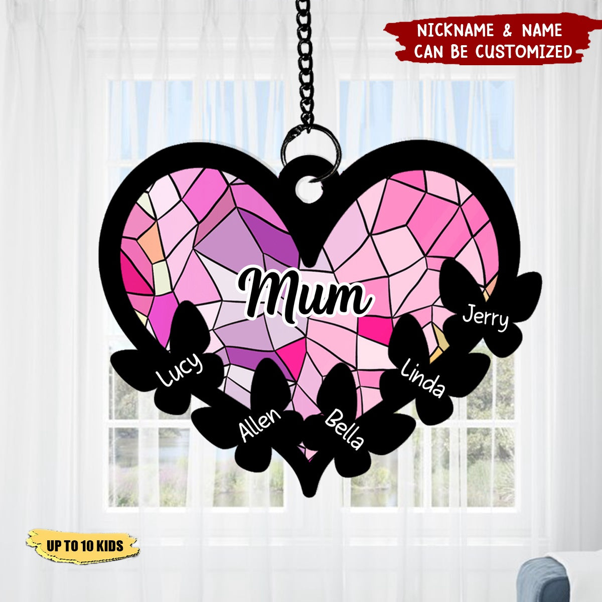 Butterfly Grandma - Personalized Window Hanging Suncatcher Ornament