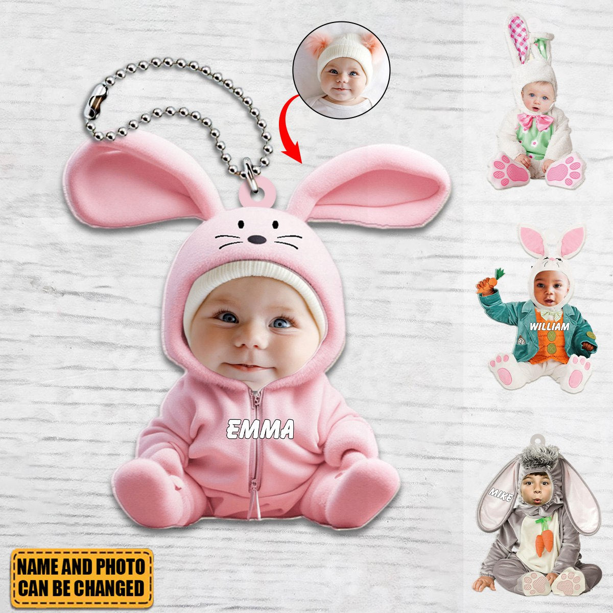 Custom Photo Gifts For Easter Baby Ornament Custom Face Easter Costume