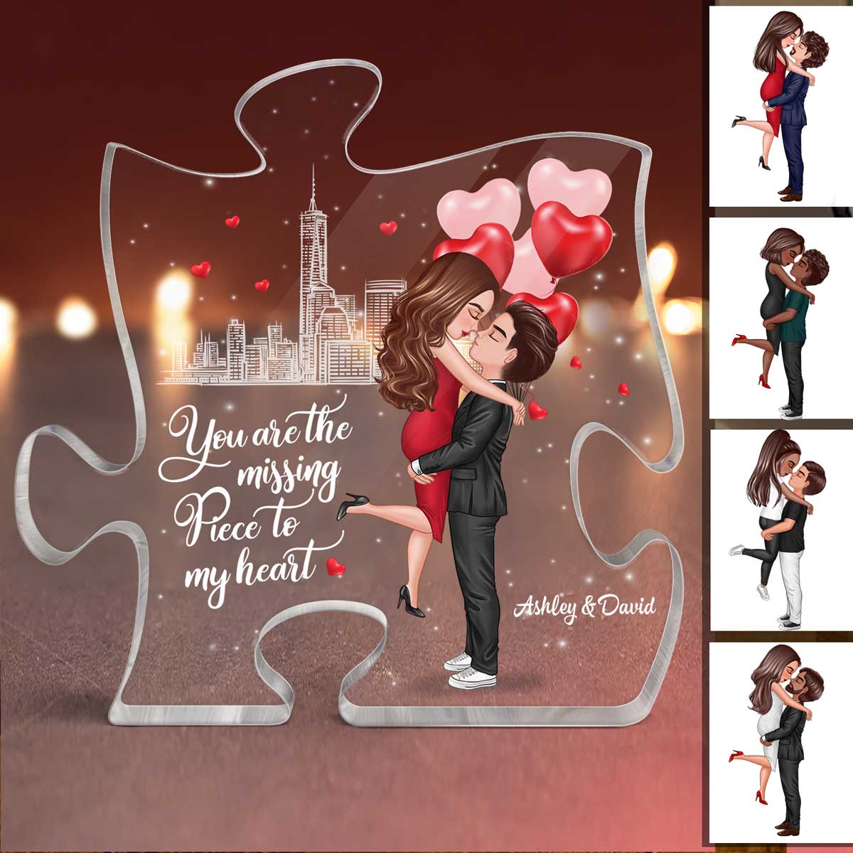 The Missing Piece To My Heart Personalized Puzzle Acrylic Plaque