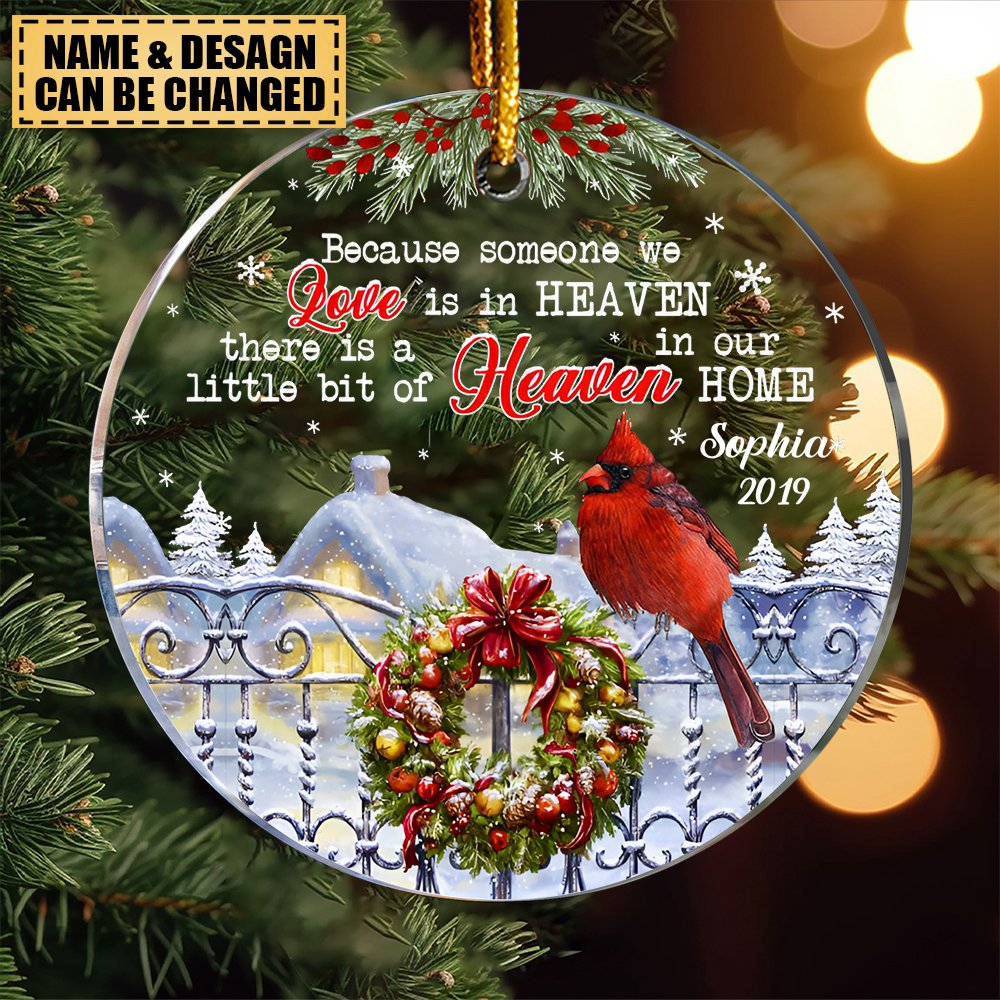 Memorial Cardinal A Little Bit Of Heaven In Our Home Circle Ornament