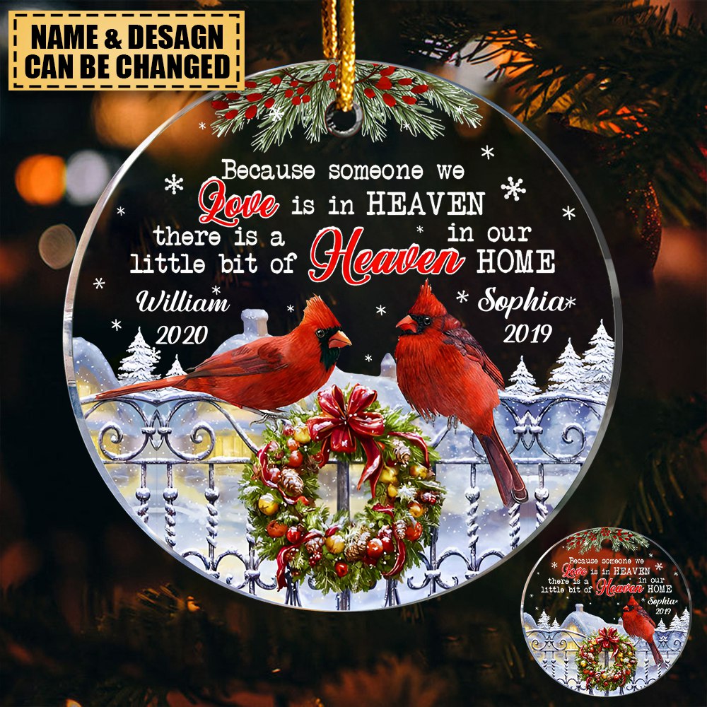 Memorial Cardinal A Little Bit Of Heaven In Our Home Circle Ornament