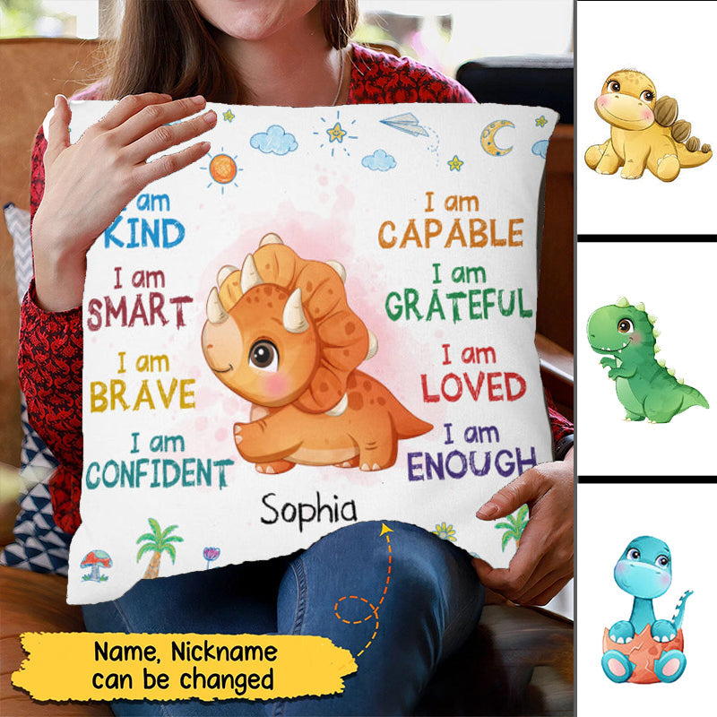 Gift For Granddaughter Grandson Dinosaur I Am Kind Pillow