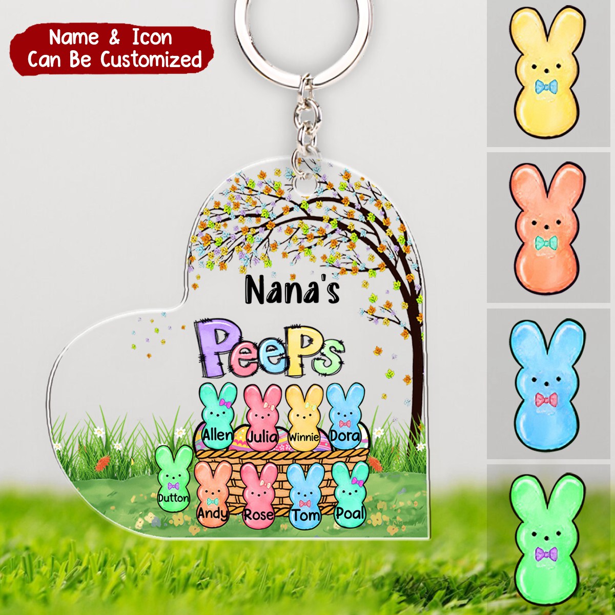 Grandma's Bunny Personalized Acrylic Keychain