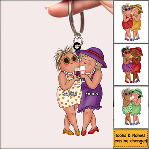 Gift For Friends Besties Sisters Personalized Acrylic Keychain