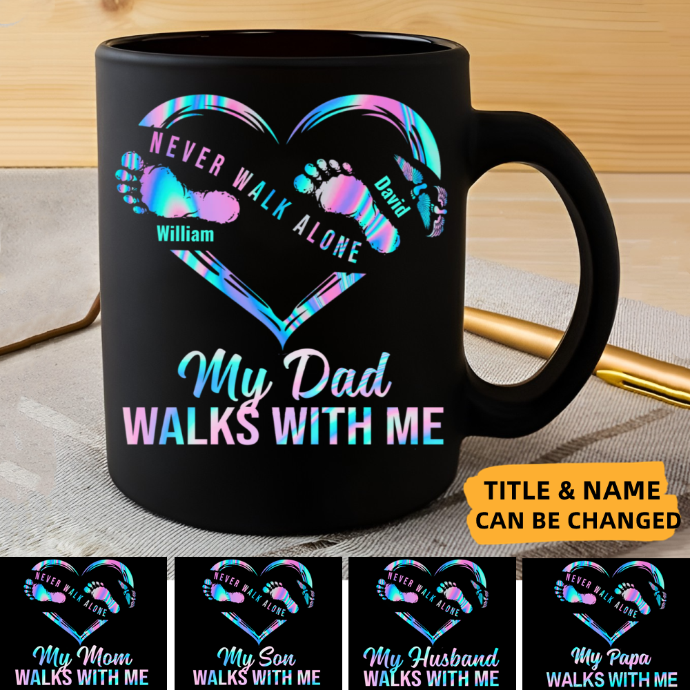 Personalized Family Never Walk Alone Memorial Coffee Mug