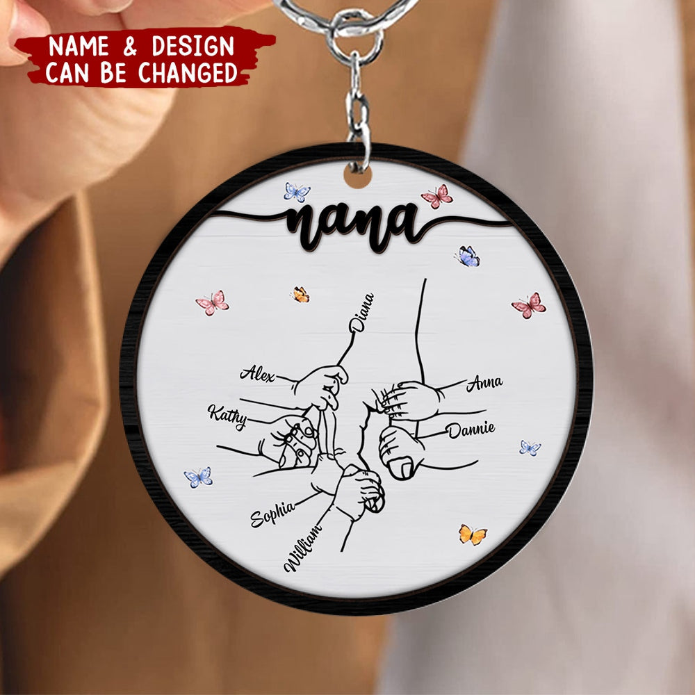 Holding Grandma's Hand - Personalized Keychain