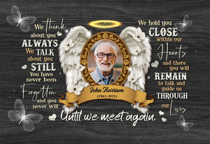 Personalized Memorial Gift For Loss Of Loved One, As I Sit In Heaven Butterfly Horizontal Poster