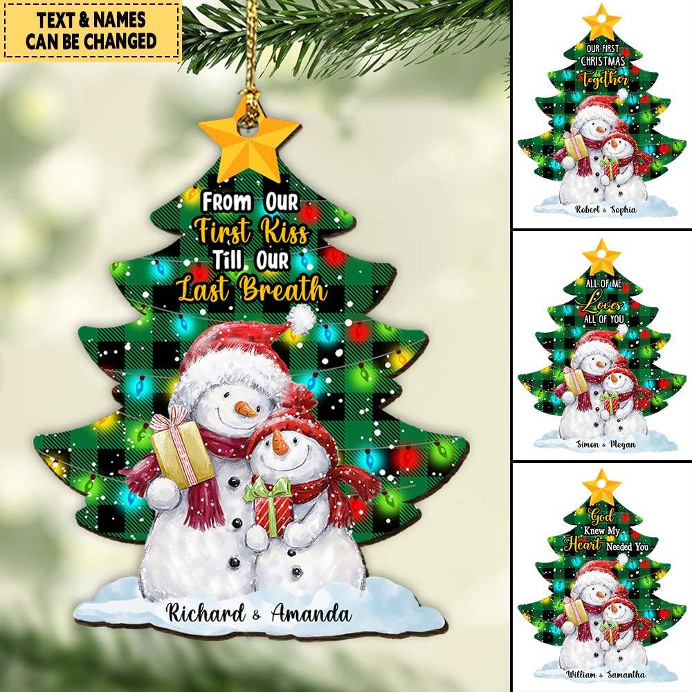 Personalized Christmas Gift for Couple, From our First Kiss till our Last Breath Ornament