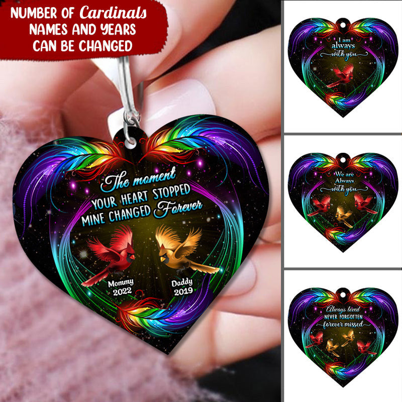 The Moment Your Heart Stopped Cardinal Memorial Acrylic Keychain