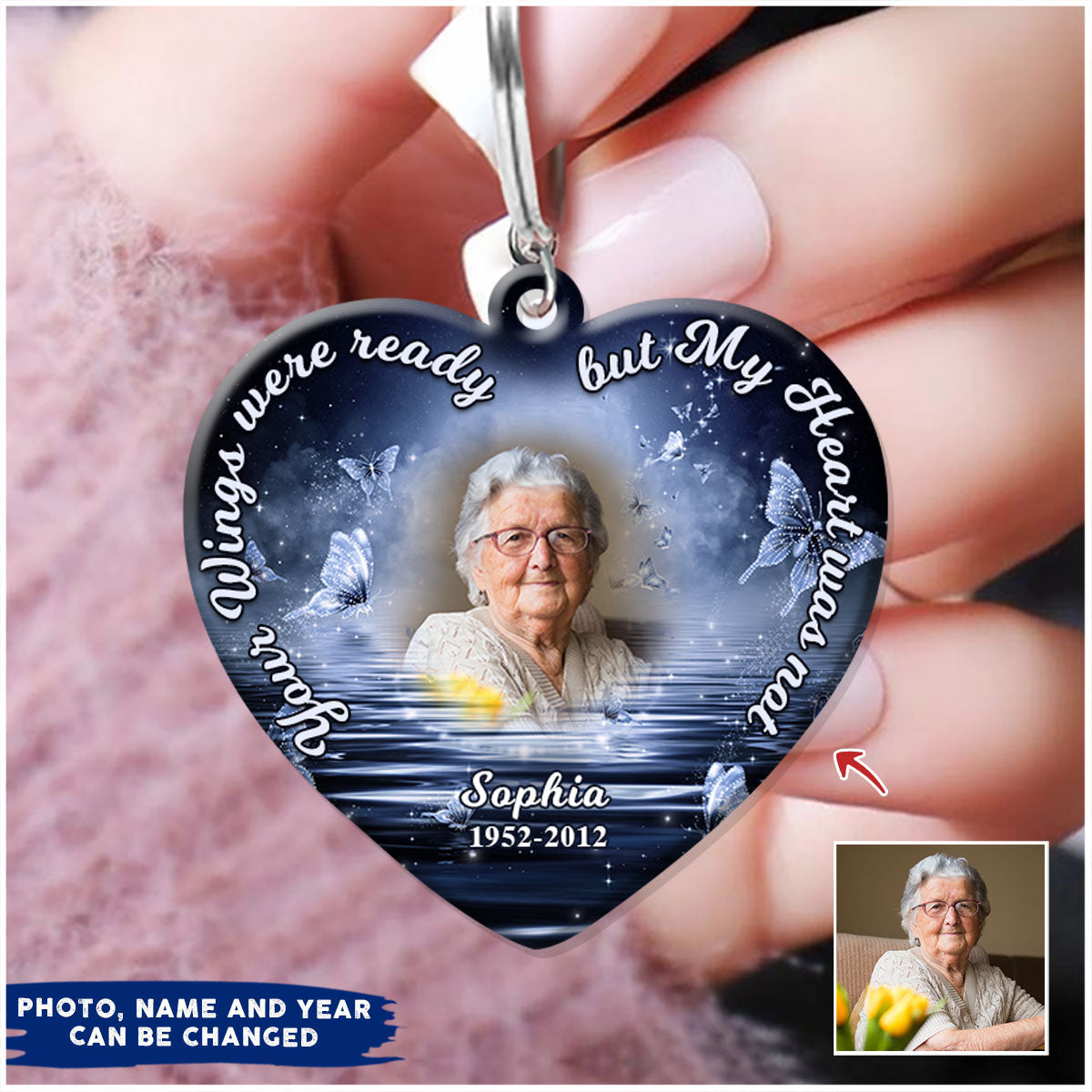 Your Wings Were Ready But My Heart Was Not Personalized Acrylic Keychain
