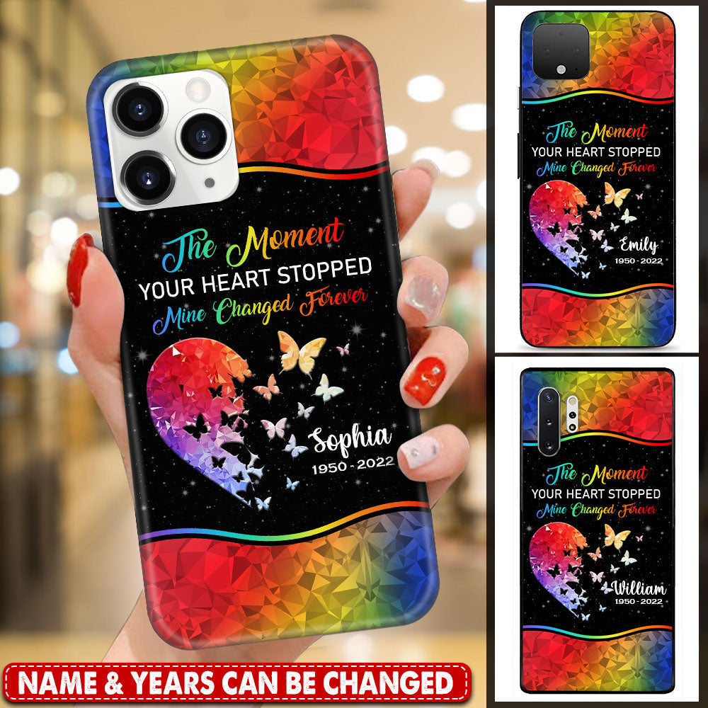 The Moment Your Heart Stopped Mine Changed Forever Personalized Phone Case