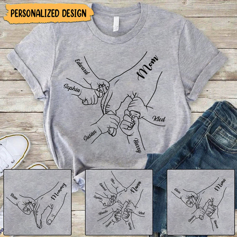 Personalized Mom and Childs hands Mother's Day Shirt