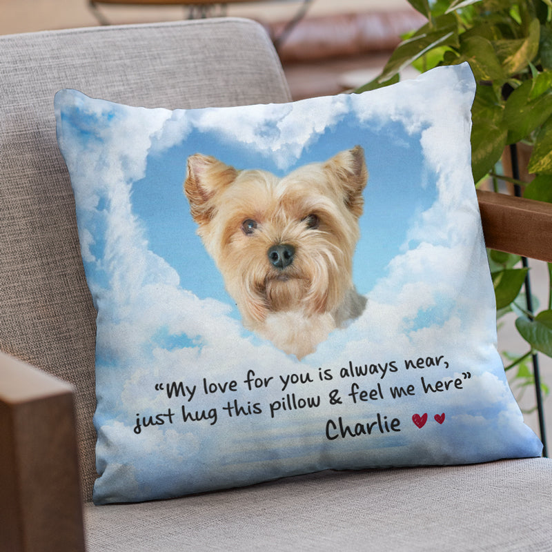 Custom Photo I'm In Heaven But My Heart's Always Here With You - Memorial Personalized Custom Pillow - Sympathy Gift, Gift For Pet Owners, Pet Lovers