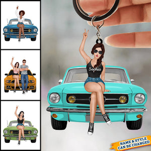 Go on a trip together, buy a mustang, Personalized Keychain
