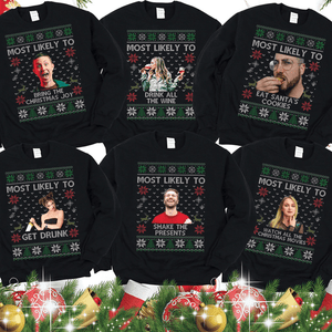 Most Likely Family Custom Photo Christmas Hoodie