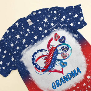Independence Day Grandma Mom Custom Names Family Heart Infinity July 4th Gift 3d Tshirt