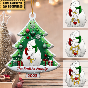 Chiristmas The Family Bear Personalized Acrylic Ornament