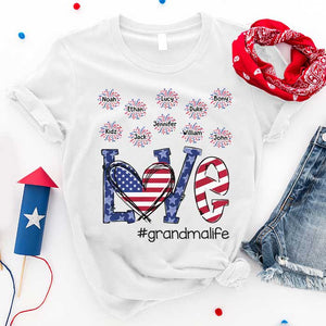 Love Grandma Life - Gift For 4th Of July - Personalized Unisex T-Shirt